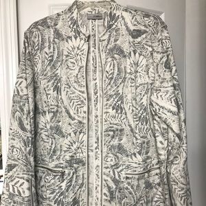 Chico’s Silver & White Denim Jacket - Size 2